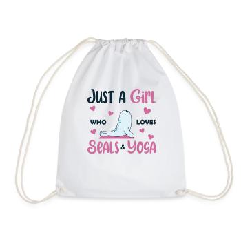 Just a girl who loves seals and yoga - Drawstring Bag - white - Front