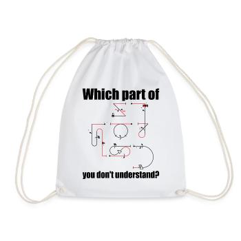 Aresti Symbol Aerobatic Pilot Flight Maneuvers - Drawstring Bag - white - Front