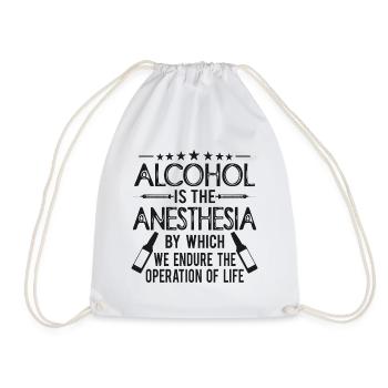 Alcohol anesthesia - Drawstring Bag - white - Front