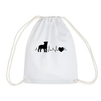 Jack Russell Terrier Heartbeat Parson Russell - Drawstring Bag - white - Front