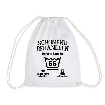 Schonend Behandeln 66. Geburtstag Der Alte Sack 66 - Turnbeutel - Weiß - Vorne