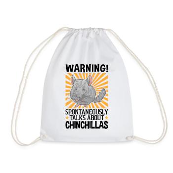 Attention talks spontaneously about chinchilla rodent - Drawstring Bag - white - Front