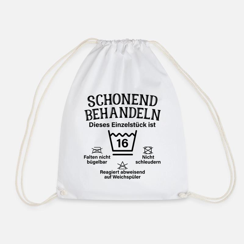 Schonend Behandeln 16. Geburtstag Einzelstück 16 - Turnbeutel - Weiß
