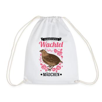 Verrücktes Wachtel Mädchen Wachtel - Turnbeutel - Weiß - Vorne