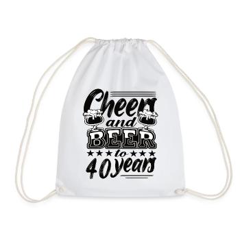 40th birthday - Drawstring Bag - white - Front