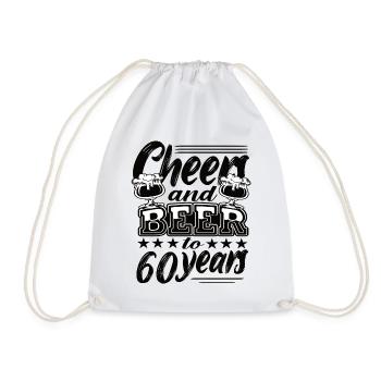 60th birthday - Drawstring Bag - white - Front