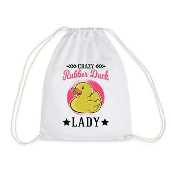 Crazy Rubber Duck Lady Gummiente - Drawstring Bag - white - Front