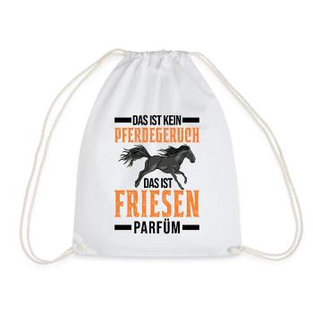 Friesen Pferd Parfüm Friesenpferd - Turnbeutel - Weiß - Vorne