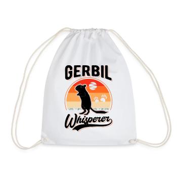 Gerbil Whisperer Racing Rat Gerbil - Drawstring Bag - white - Front