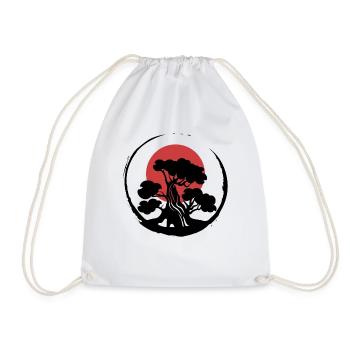 Bonsaï plante rétro Ying Yang Garden - Sac de sport léger - blanc - Devant