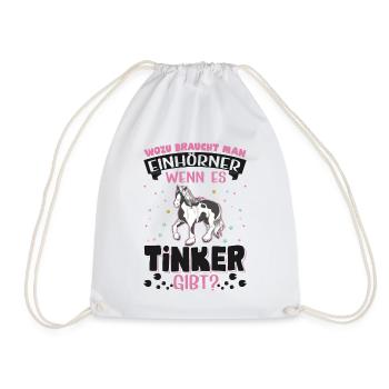 Irish Tinker Pferd Einhorn - Turnbeutel - Weiß - Vorne