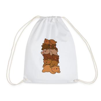 Bears Stack Cute Bear Anime Bears - Drawstring Bag - white - Front