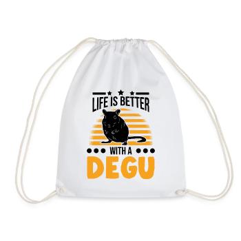 Life is better with an Degu - Turnbeutel - Weiß - Vorne