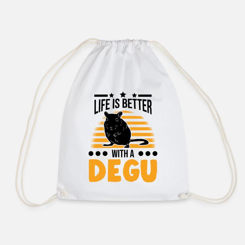 Life is better with an Degu - Turnbeutel - Weiß