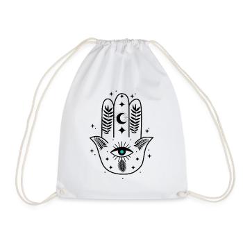Hamsa Eye Moon Stars - Sac de sport léger - blanc - Devant