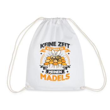 Keine Zeit, ich muss zu meinen Mädels Bienen Imker - Turnbeutel - Weiß - Vorne
