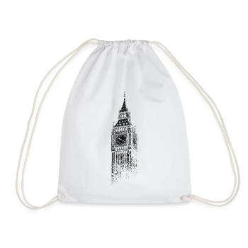 London Big Ben Vintage Skyline England I Love UK - Drawstring Bag - white - Front