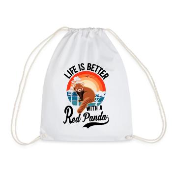La vie est meilleure avec un panda roux roter panda - Sac de sport léger - blanc - Devant