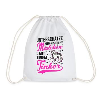 Unterschätze niemals ein Mädchen mit einem Tinker - Turnbeutel - Weiß - Vorne