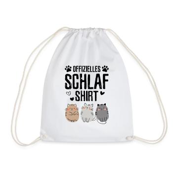 Offizielles Katzen Schlafanzug - Turnbeutel - Weiß - Vorne
