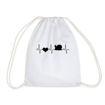 Snail Heartbeat - Drawstring Bag - white - Front