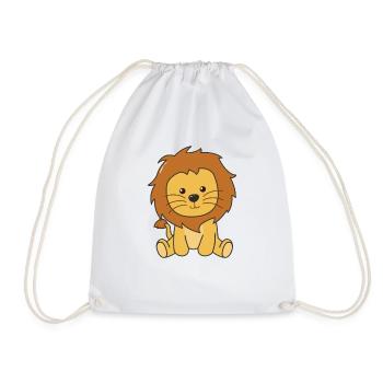 Lion mignon animaux pour les enfants Roi Lion - Sac de sport léger - blanc - Devant