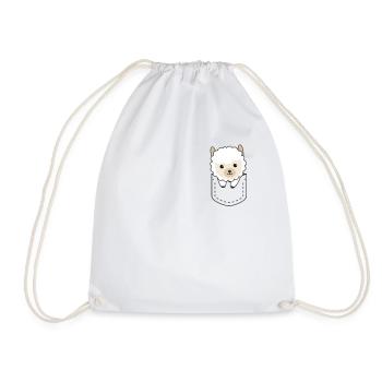 Alpaga en poche mignons alpagas en poche poitrine - Sac de sport léger - blanc - Devant