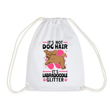 Das ist Labradoodle Glitzer Australian Labradoodle - Turnbeutel - Weiß - Vorne
