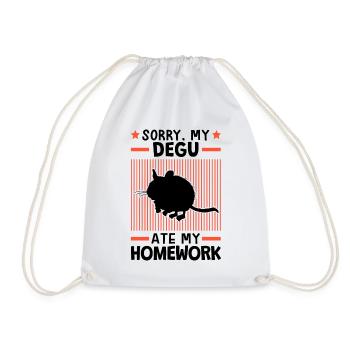 Degu ate my homework - Drawstring Bag - white - Front