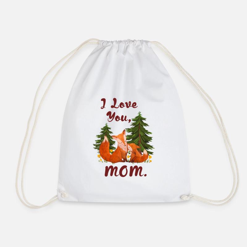 Ich liebe dich Mama Muttertag mit Füchsen - Turnbeutel - Weiß
