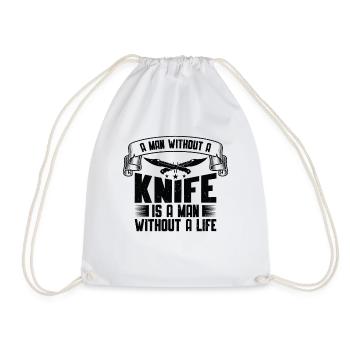 Knifemaking Knife Making Bladesmith Smithing Knife - Drawstring Bag - white - Front
