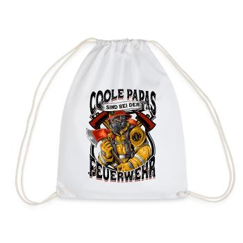 Coole Papas Sind Bei Der Feuerwehr Feuerwehrmann - Turnbeutel - Weiß - Vorne
