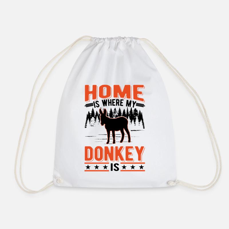 Home is where my Donkey is Maustier Esel - Turnbeutel - Weiß