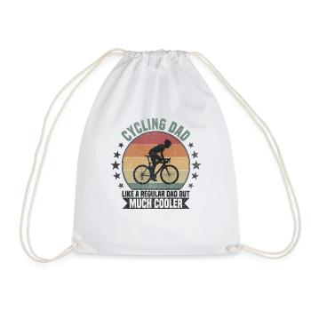 Cycling dad - Drawstring Bag - white - Front
