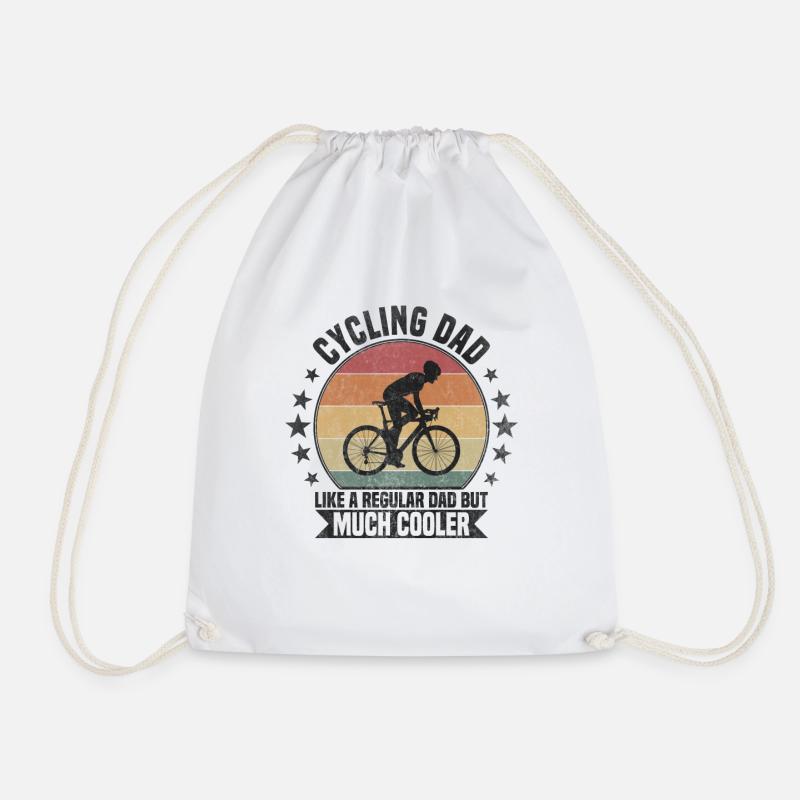 Cycling dad - Drawstring Bag - white