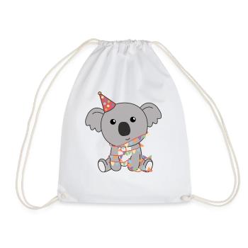 Koala pour anniversaire pour les enfants un anniversaire - Sac de sport léger - blanc - Devant