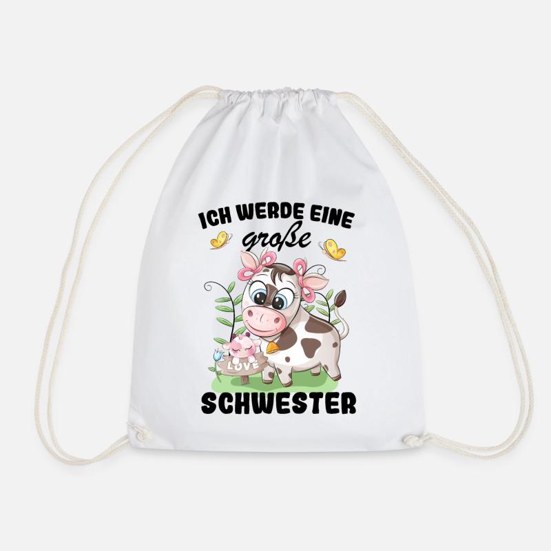 Ich Werde Eine Große Schwester 2023 - Turnbeutel - Weiß