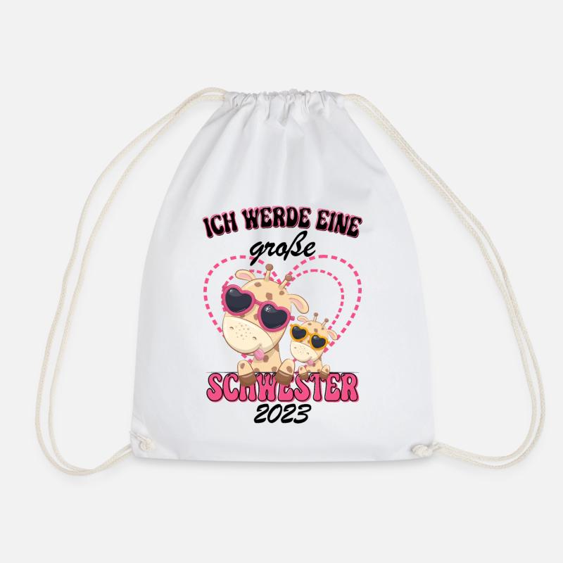 Ich Werde Eine Große Schwester 2023 - Turnbeutel - Weiß