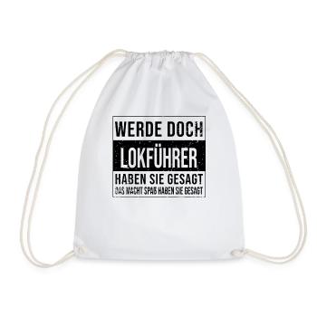 Eisenbahner Geburtstag Arbeit witzige Lokführer - Turnbeutel - Weiß - Vorne