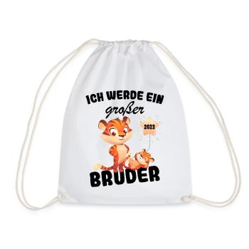 Ich Werde Großer Bruder 2023 Nachwuchs Verkünden - Turnbeutel - Weiß - Vorne