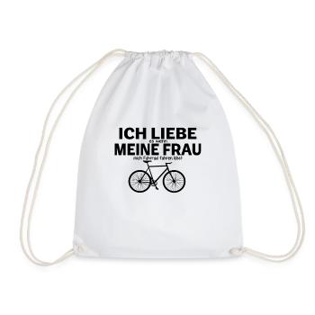 ICH LIEBE es wenn MEINE FRAU mich Fahrrad fahren - Turnbeutel - Weiß - Vorne