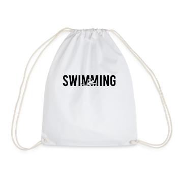 Swimming swimming - Drawstring Bag - white - Front