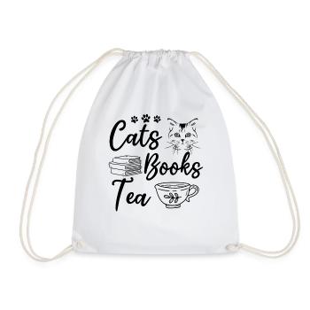 Chats Livres Thé Livre Lire Amoureux des chats - Sac de sport léger - blanc - Devant