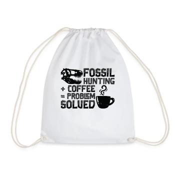 Fossilien Kaffee Fossilienjagd Paläontologe - Turnbeutel - Weiß - Vorne