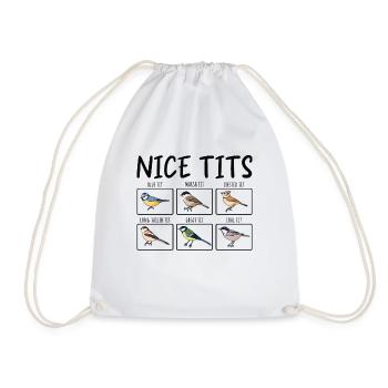Bird Tit Birdwatching Bird Fan Wildlife - Drawstring Bag - white - Front