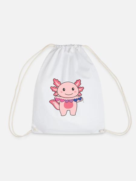 Bi Flag Non Bi Pride LGBTQ Axolotl - Turnbeutel - Weiß