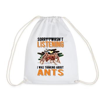 I was thinking about Ants Ameisen - Drawstring Bag - white - Front