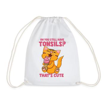 Tonsils Surgery Recovery Tonsillectomy Tonsil - Drawstring Bag - white - Front