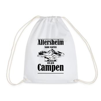 Altersheim kann warten ich geh campen lustig - Turnbeutel - Weiß - Vorne