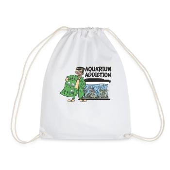 Aquarium Addiction Fish Tank Fishkeeping Aquarist - Drawstring Bag - white - Front